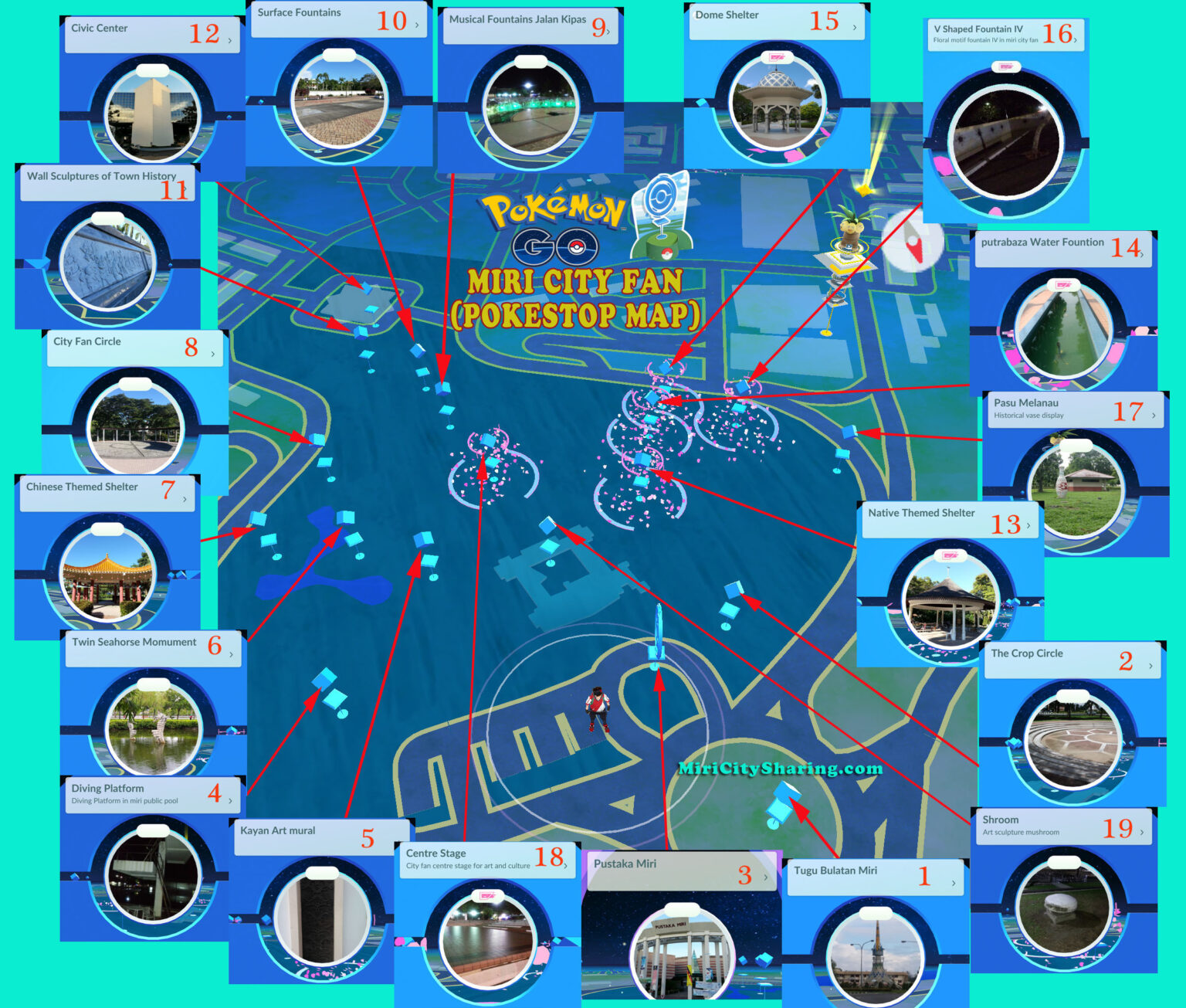 Miri City Fan PokeStop Map (Pokemon GO) COMPLETE LIST Miri City Sharing