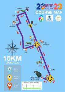 Miri Marathon 2023 ROUTE Map 10km 212x300 